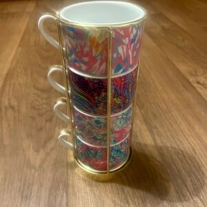 lilly pulitzer glass coffee cup set